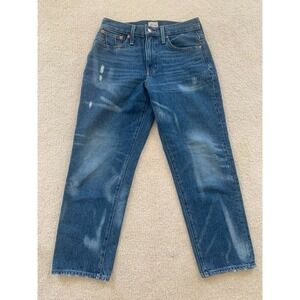 J CREW Jeans Sz 27 Slouchy Boyfriend‎ High Rise Medium Wash 100% Cotton AX104